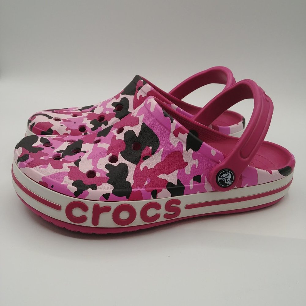Crocs Bayaband Pink Camo Clogs - Womens Size 9
